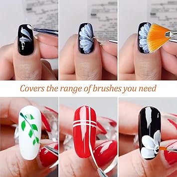 Nail Art Liner Brushes for Dotting Tool 15 Pieces Professional Nail Art Design Tools Painting Brushes drill drawing nail brush Nail Art Tips Builder Brush For Ladies - Image 4