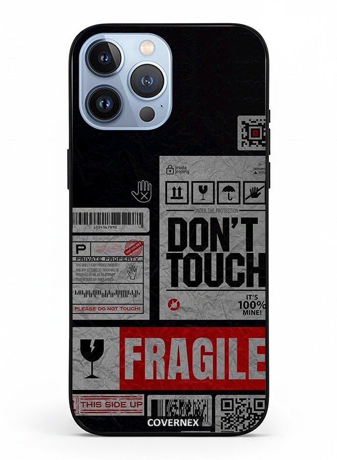 Covernex غطاء حماية لجهاز آبل آيفون 13 برو ماكس مطبوع مع ملصق تحذير هش - Image 2