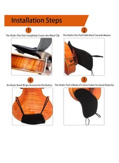Excefore Violin Shoulder Rest Pad for Violin 4/4-4/3 Soft Cotton Sponge Violin Chin Rest Pad 4/3-4/4 Violin AccessoriesFlannelette Violin Cover Protector  - Image 3