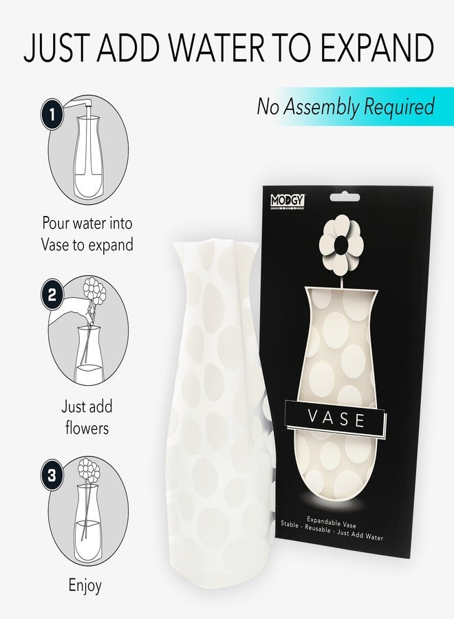 MODGY Expandable Flower Vase Plastic Decorative Modern Vases for Flowers Centerpieces Dining Table Decor Living Room Bathroom Wedding Office, Polkie - Image 4