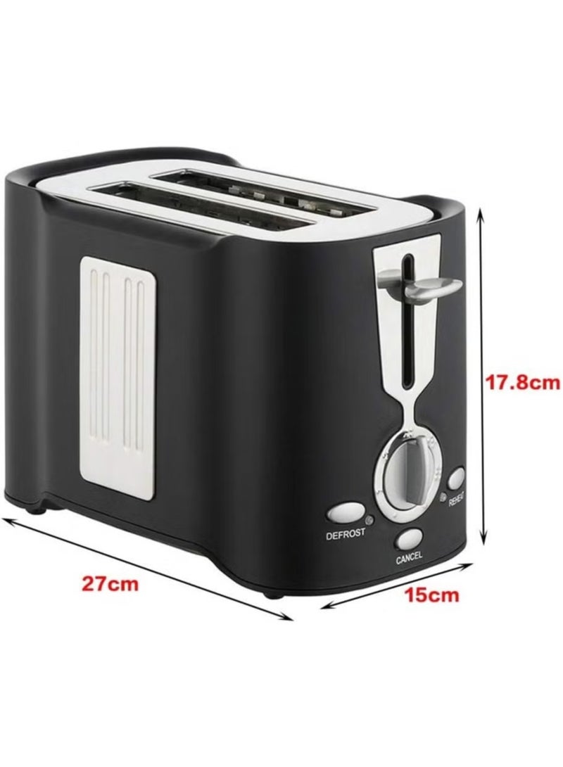 800W Minimalist Toaster,Modern Stylish Toaster,Compact Breakfast Machine, Auto-Shutoff, 2 Extra Wide Slots Mini Toaster,Black  - Image 2