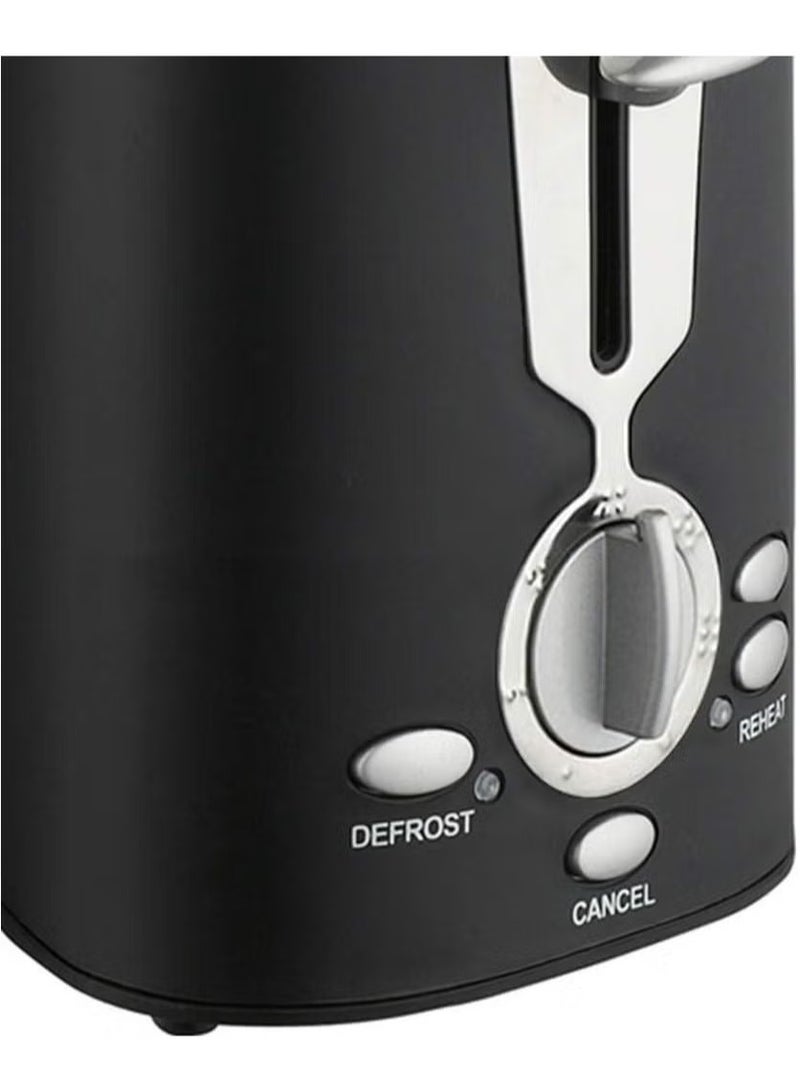 800W Minimalist Toaster,Modern Stylish Toaster,Compact Breakfast Machine, Auto-Shutoff, 2 Extra Wide Slots Mini Toaster,Black  - Image 4