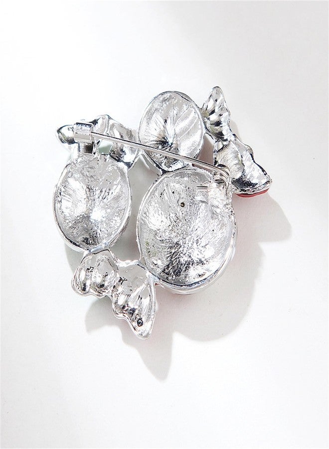 IS4U Vintage Christmas Brooch Sparkly Rhinestone Jingle Candy Moose Heart Brooch Garland Pearl Pin Inspired Crystal Christmas Tree Brooch Multi-colored Rhinestone Crystal Enamel Christmas Jewelry for Women (Candy) - Image 4
