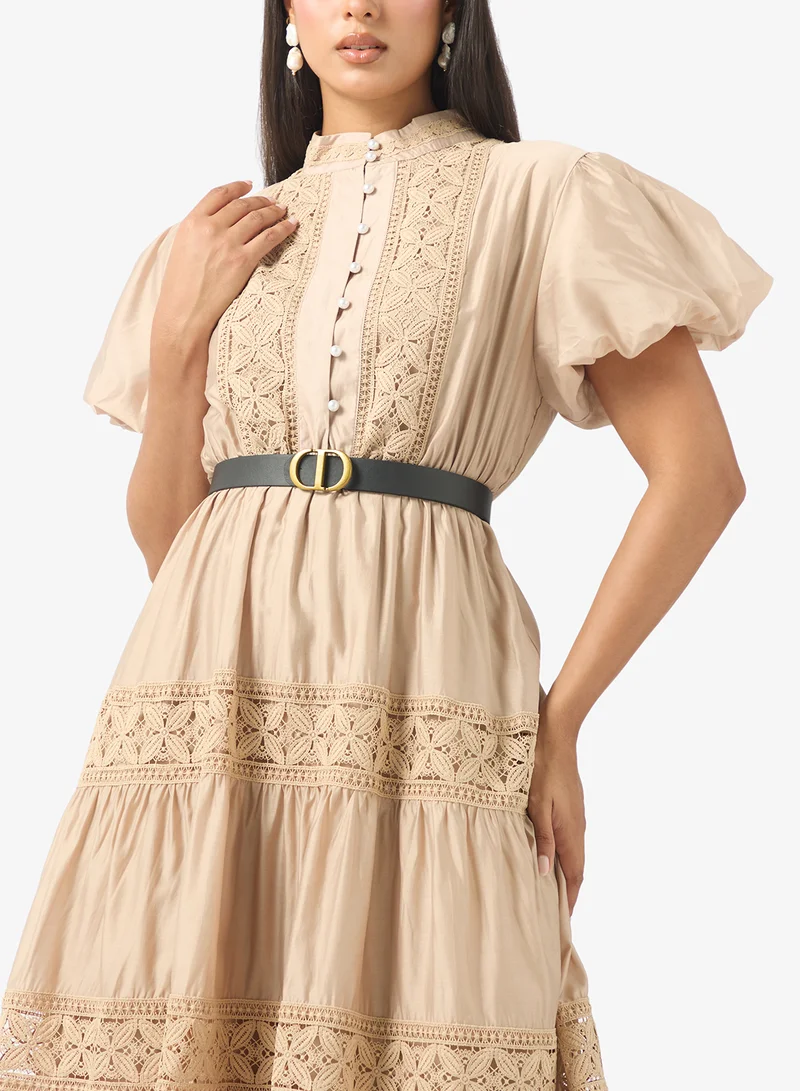 ELLA  Puff Sleeve Shirt Dress for Women | Best Price UAE