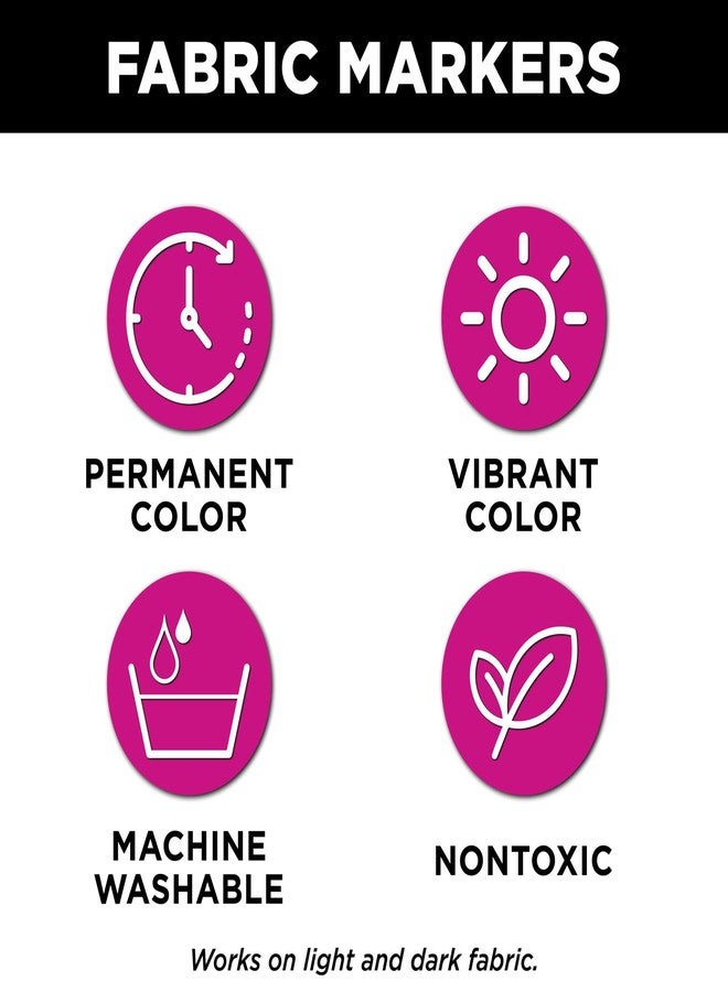 Tulip Mega Fabric Markers 4 Pack, For Light and Dark Fabrics, Bullet Tip - Image 2