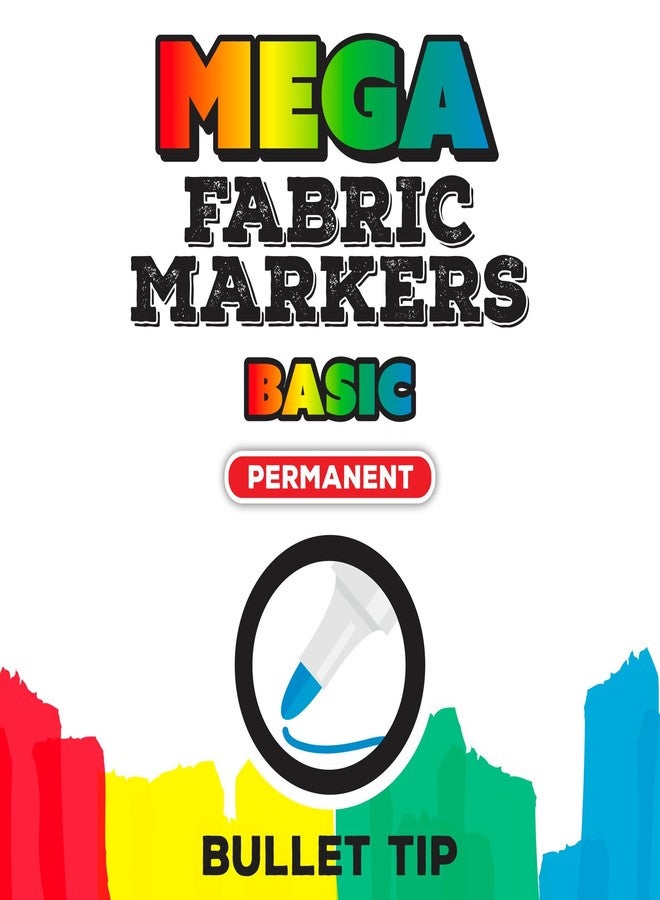 Tulip Mega Fabric Markers 4 Pack, For Light and Dark Fabrics, Bullet Tip - Image 5