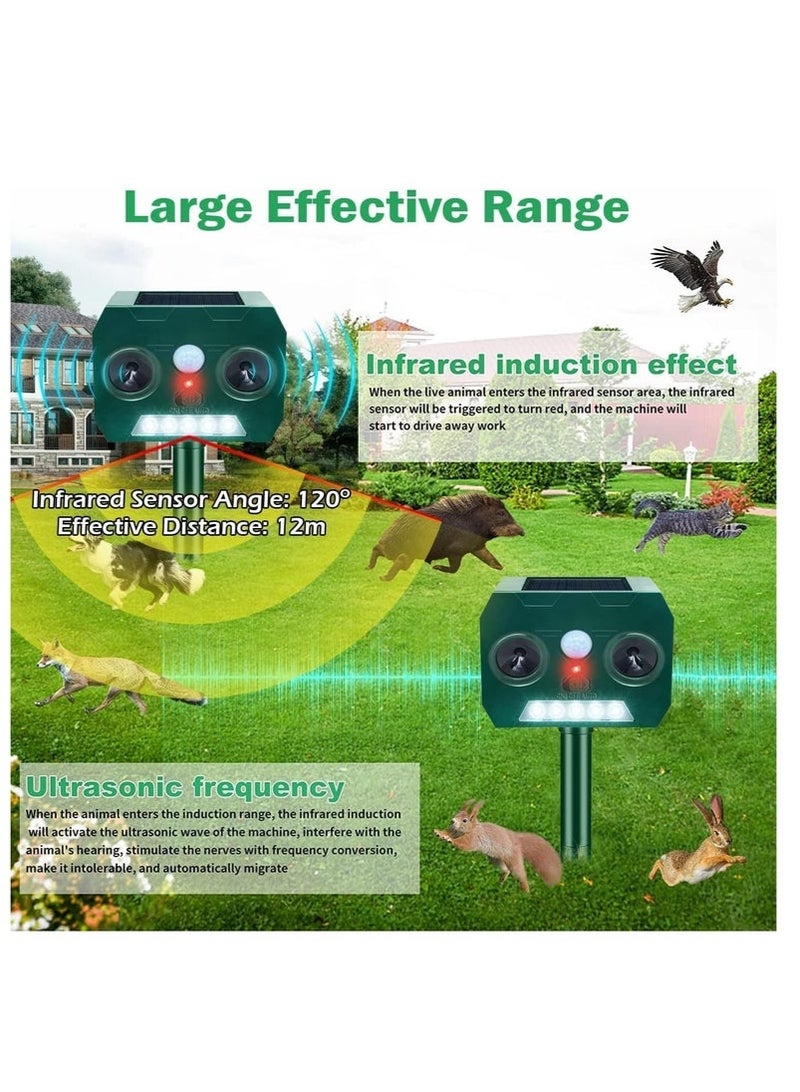 Bukela Solar Ultrasonic Animal Repeller,2023 New Powered Animal Repeller,Ultrasonic Squirrels Deterrent Waterproof Dog Repeller,Solar Motion Sensor for Yard Garden Farm - Image 2