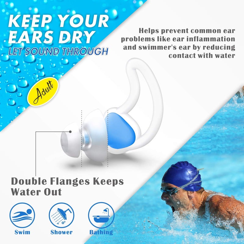 Hearprotek [2 Pairs] Swimmer Ear Plugs,Custom-fit Water Protection Adult Swimming earplugs for Swimmers Water Pool Shower Bathing and Other Water Sports - Image 3