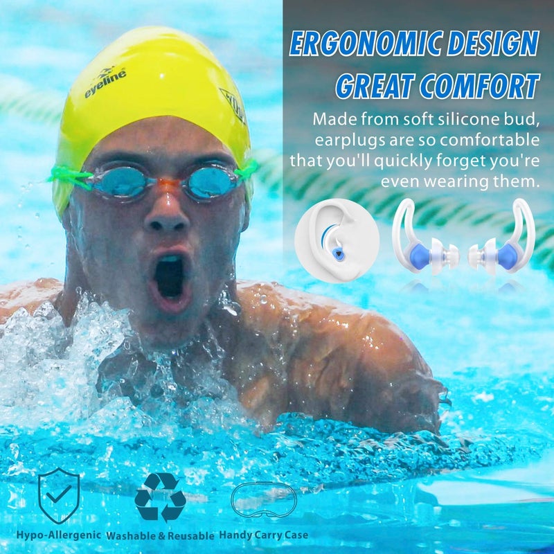 Hearprotek [2 Pairs] Swimmer Ear Plugs,Custom-fit Water Protection Adult Swimming earplugs for Swimmers Water Pool Shower Bathing and Other Water Sports - Image 4