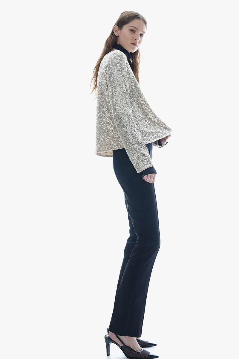 اتش اند ام Sequined Turtleneck Top