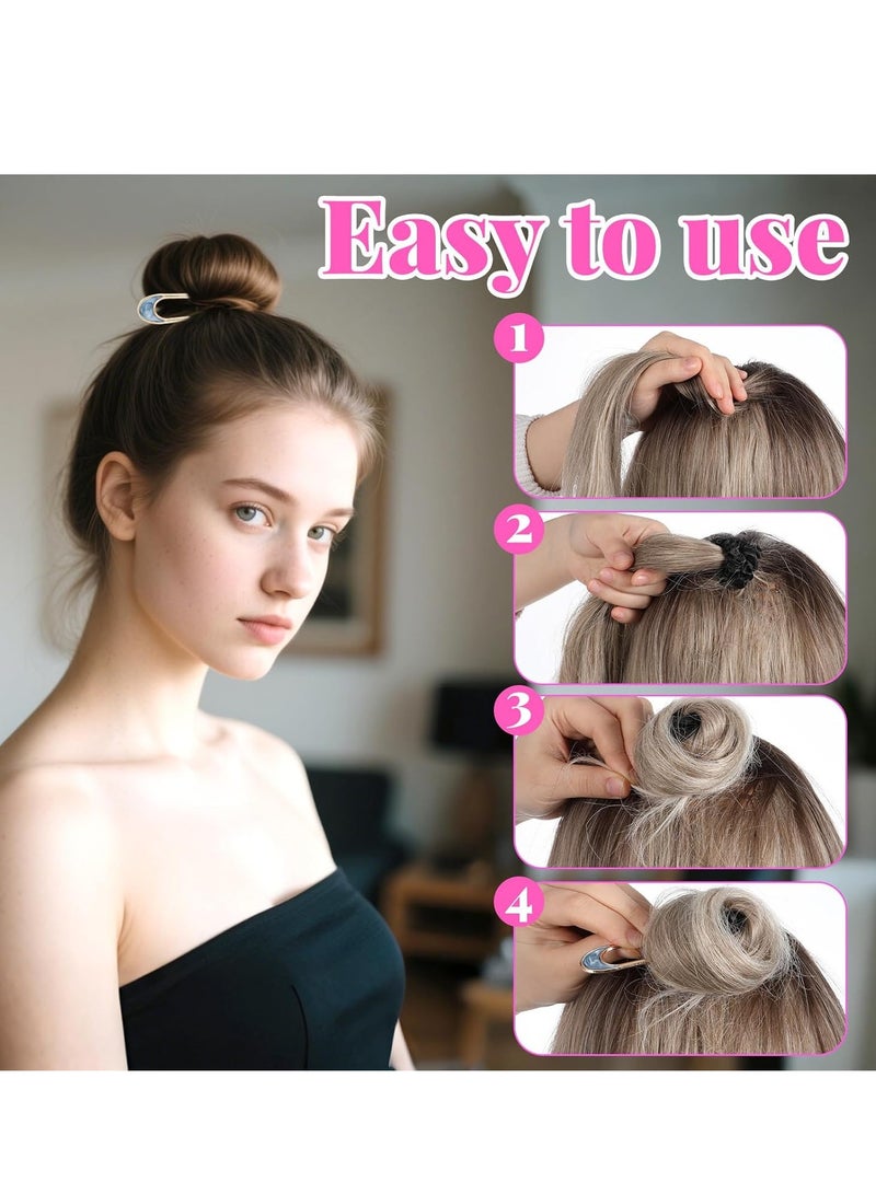4 قطع من دبابيس الشعر الفرنسية المعدنية للنساء - دبابيس فرنسية للشعر الكثيف، دبوس شعر معدني لجميع أنواع الشعر، عصي شعر للكعكات، شوكة شعر - Image 3