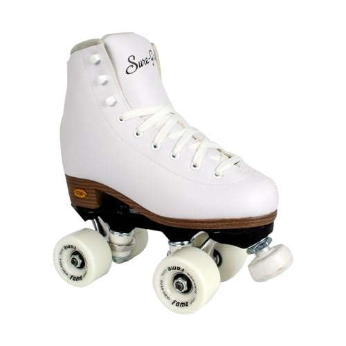 Sure-Grip White Fame Roller Skates for Women - Made of Nylon & Aluminum - 57mm Polyurethane Indoor Wheels for Skating - Super X Trucks Extended Support for Larger Sizes - Suitable for Beginners - Image 1