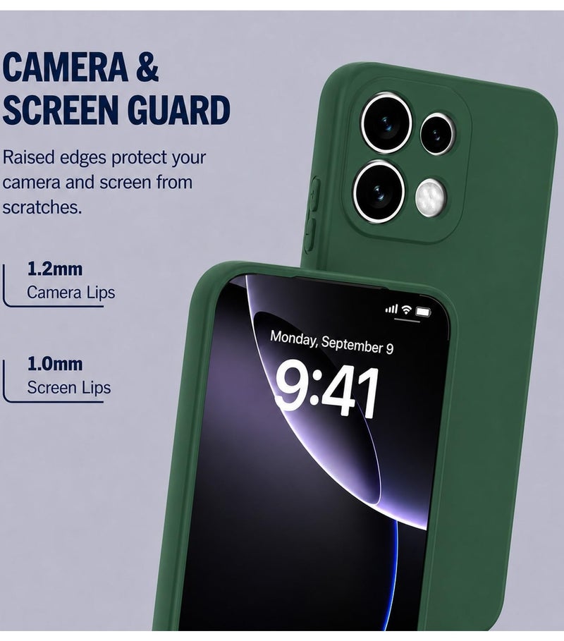 بورتوني جراب Oppo Reno 16 من السيليكون السائل - غطاء فائق النحافة ومقاوم للصدمات مزود ببطانة من الألياف الدقيقة (مايكروفايبر) - جراب حماية مرن وناعم الملمس لهاتف Oppo Reno 16 5G - Image 2
