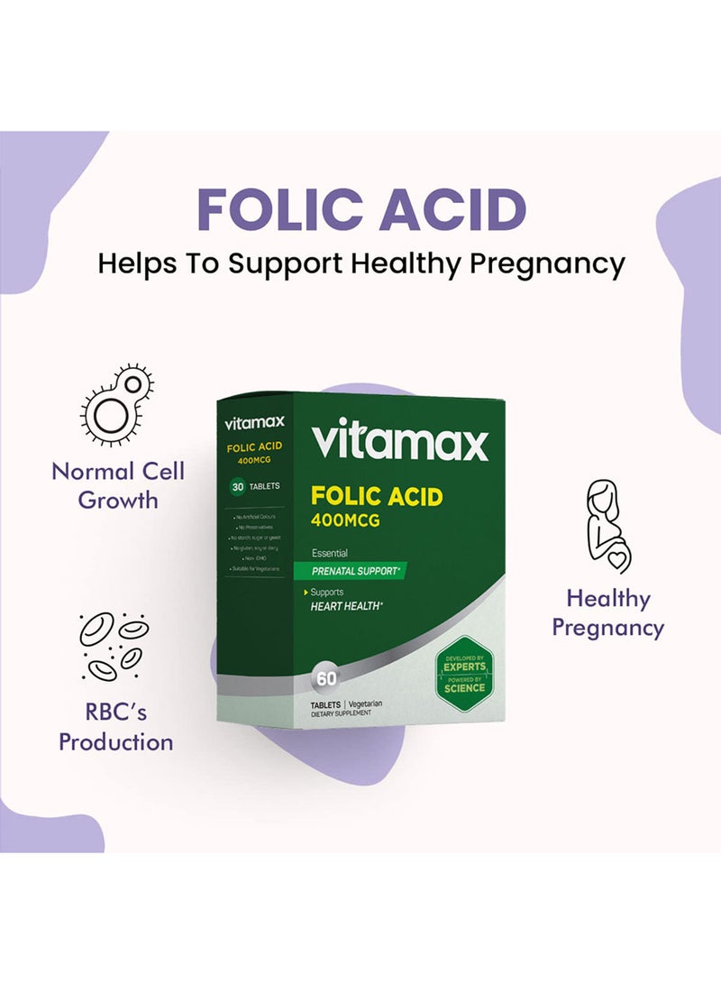 Vitamax Folic Acid 400 Mcg Tablets 60'S - Image 3