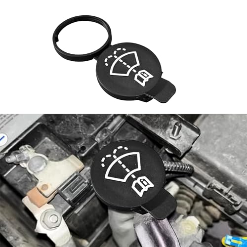 Rebvugr Windshield Wiper Washer Fluid Reservoir Tank Bottle Cap Car Washer Fluid Cap 13227300 Reservoir Tank Cap Windshield Washer Reservoir Cap Replacement for Chevy Buick Cadillac GMC Black - Image 1