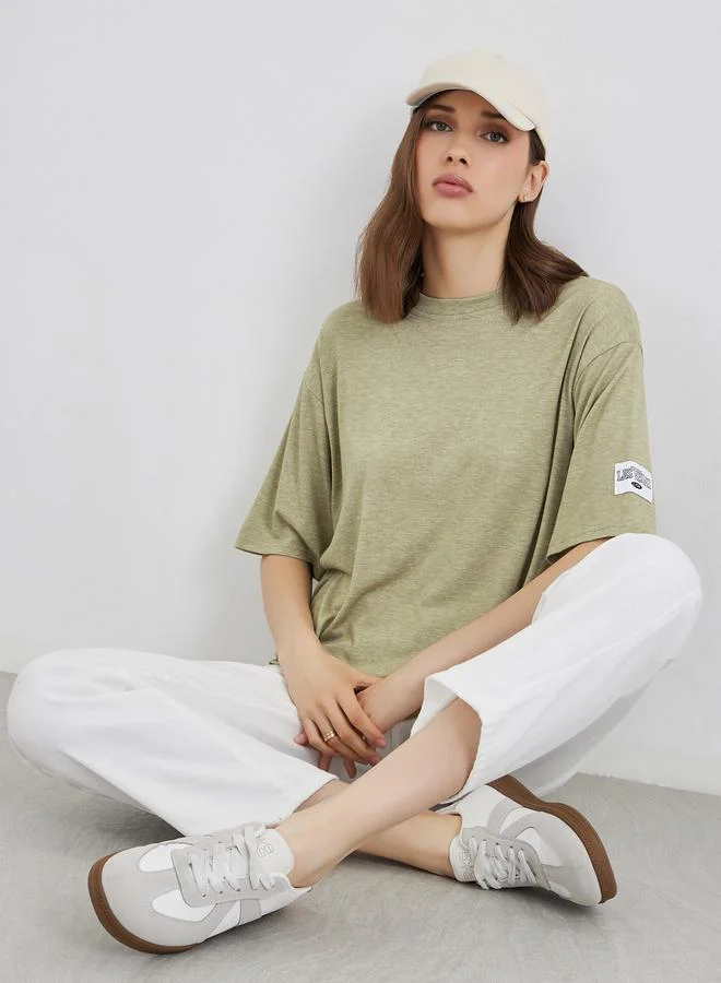 Take Two Take Two Embroidered Patch Oversized T-Shirt