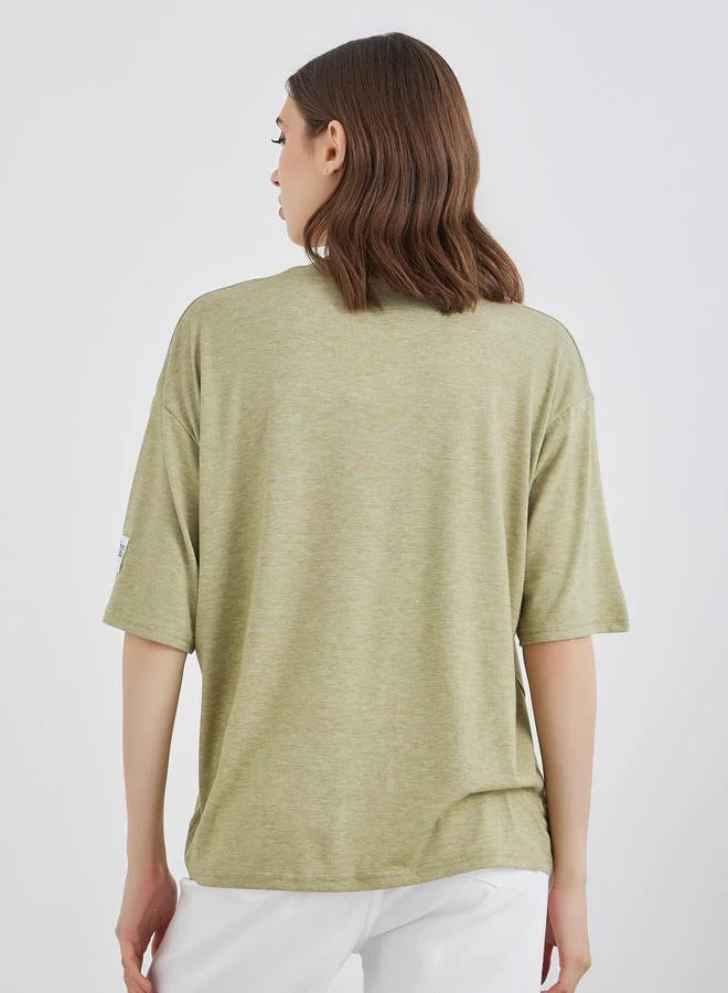 Take Two Take Two Embroidered Patch Oversized T-Shirt