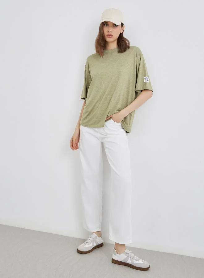Take Two Take Two Embroidered Patch Oversized T-Shirt