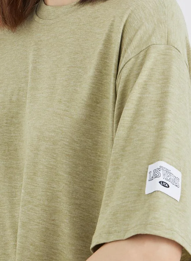Take Two Take Two Embroidered Patch Oversized T-Shirt