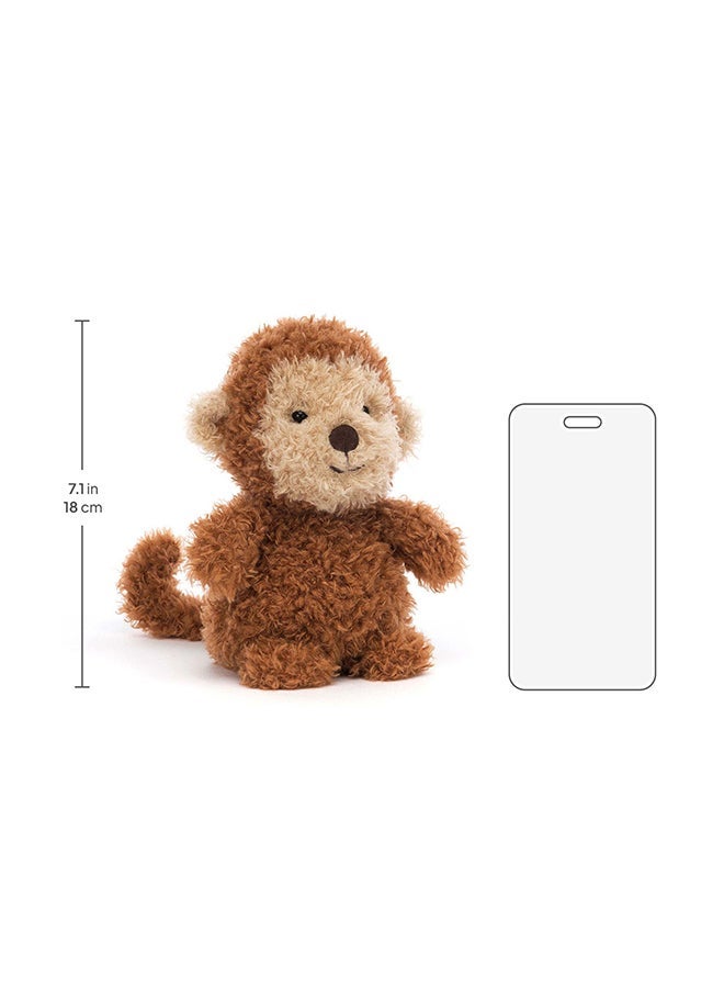 Jellycat قرد صغير 18 سم لعبة قماش ناعمة، دمية قرد بني صغيرة، حيوان لطيف قابل للجمع، هدية مريحة للأطفال والرضع ومحبي القماش - Image 3