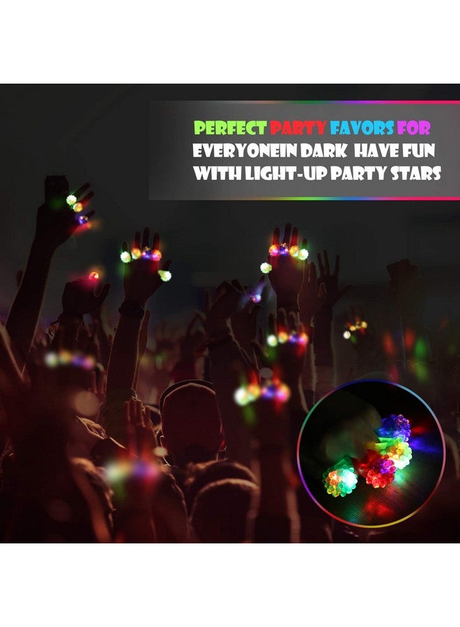 Novelty Place Novelty Place 24Pcs Flashing LED Bumpy Jelly Rings, Light Up Finger Rings Toy for Party Favor, Halloween, Raves, Concert Shows  - Image 5