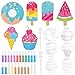 VercanMonth 30 Sets Sand Art Kit Craft 30 Sand Art Pictures with 23 Colored Sands DIY Summer Sweet Treat Craft Paintings with Brushes Exchange Gift for Summer Educational Learning Activity - Image 2