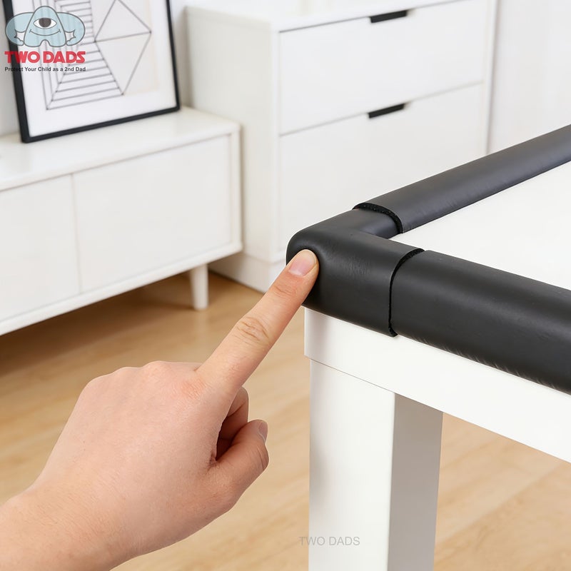 Black Baby Proofing Corner Protector Combo 6 5ft Edge Guards 8 Corner Cushions NBR Safety Bumpers for Furniture Table Cabinet Fireplace Coffee Table - Image 4