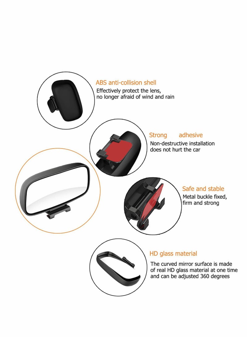 Barakah Blind Spot Mirror-Side Mirror Wide Angle Mirror HD Glass Convex 360 Degree Rotation Car Rear Auxiliary Mirror with Adjustable Sticker Automotive Exterior Accessories for Cars Trucks（2 PCS） - Image 5