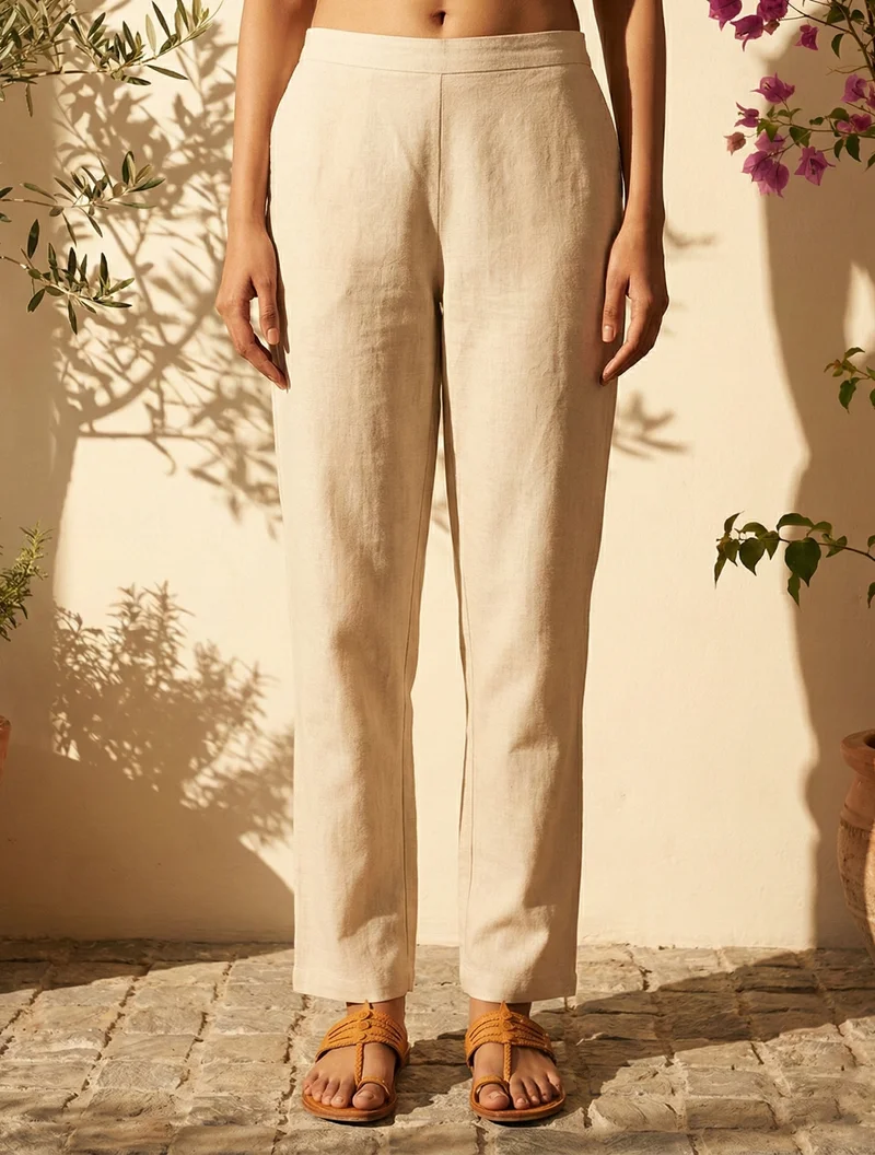 trueBrowns  trueBrowns Ivory Blue Floral Print V-Neck Kurta Pant Set  | Best Price UAE
