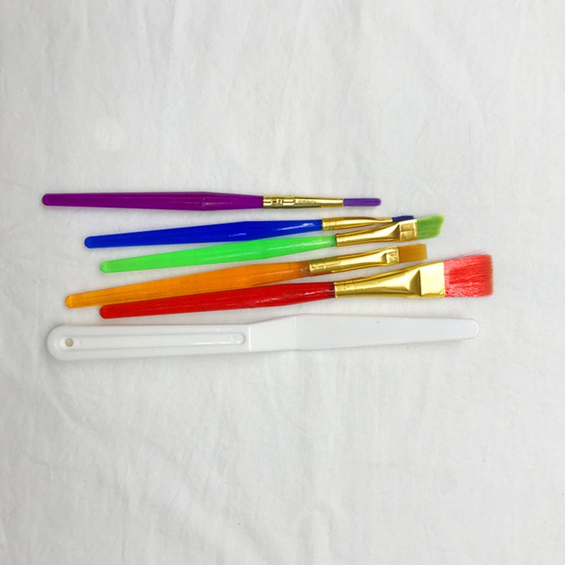 7pcs Children Paint Brushes Set Paintbrush Palette Spatula Painting Tools Early Learning Education Gift for Children Students Beginners - Image 3