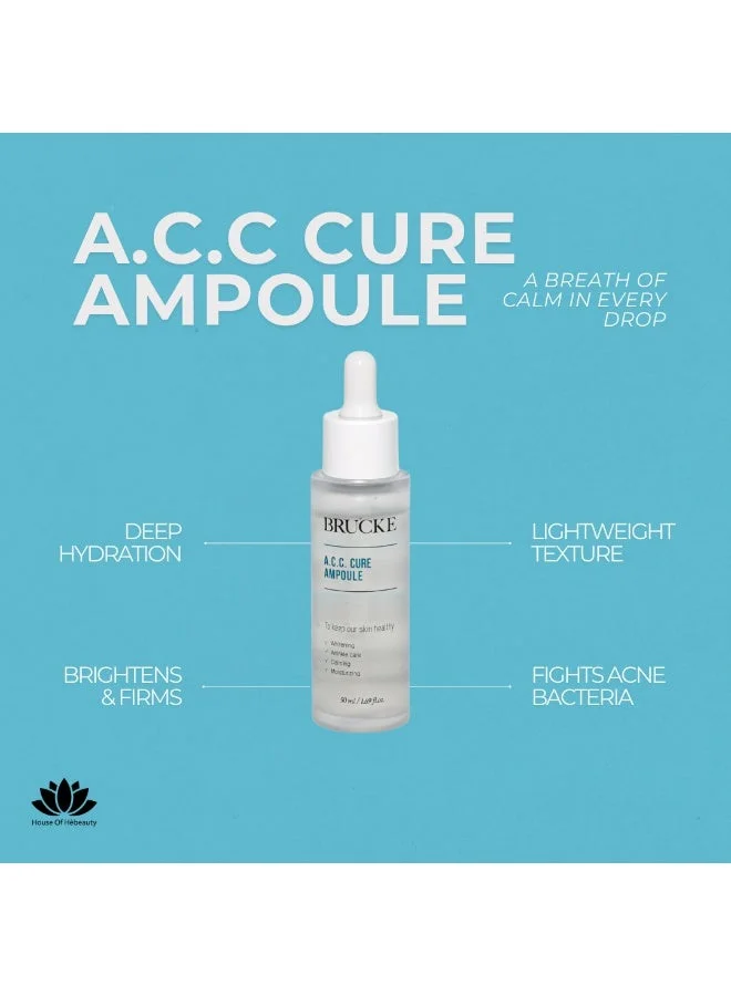 Brucke  BRUCKE | A.C.C. Cure Ampoule Serum | Korean Skincare | Patented A.C.C. | Soothing, Hydrating & Brightening for All Skin Types – 50ml  | Best Price UAE