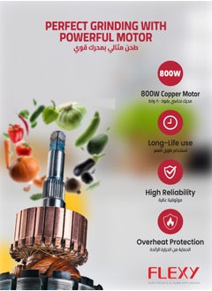 Flexy FLEXY 2-in-1 Grinder Blender: 800W motor, stainless steel jars (1500ml & 300ml), 2 efficient blades, sturdy handles, spatula, 3-year warranty, Made in India.  - Image 5