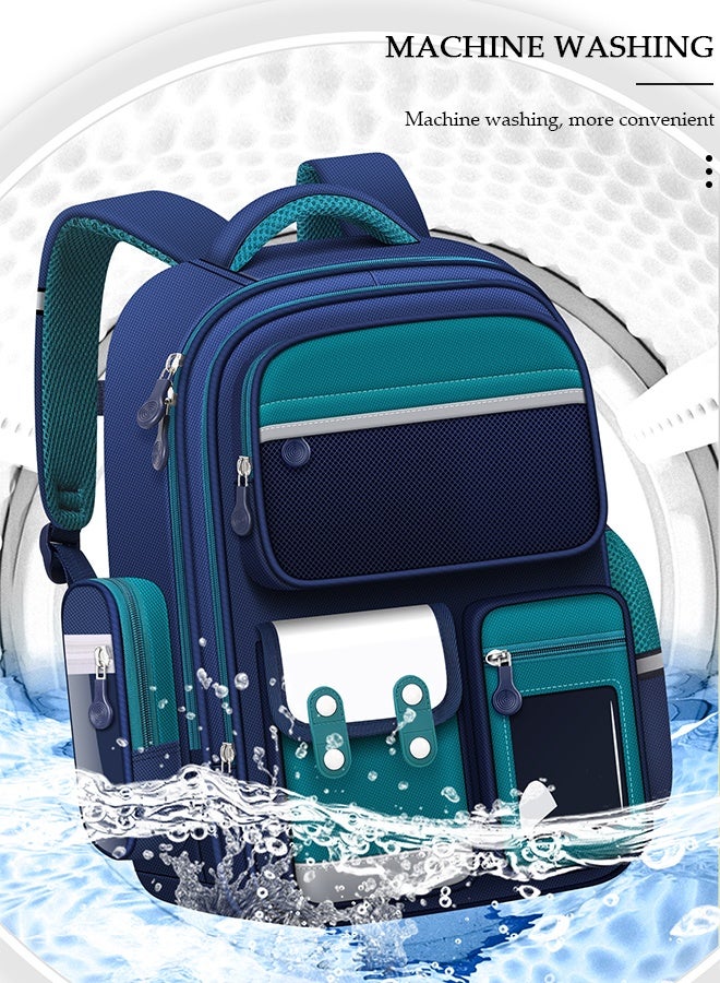 DUNISO حقيبة ظهر مدرسية للأطفال سعة كبيرة حقيبة مدرسية للأطفال الصغار مقاومة للماء وخفيفة الوزن للأطفال مع تصميم مريح، حقيبة كتب بأشرطة مبطنة قابلة للتعديل مع شريط عاكس خلفي للأطفال من الصفوف 1 إلى 6 - Image 5