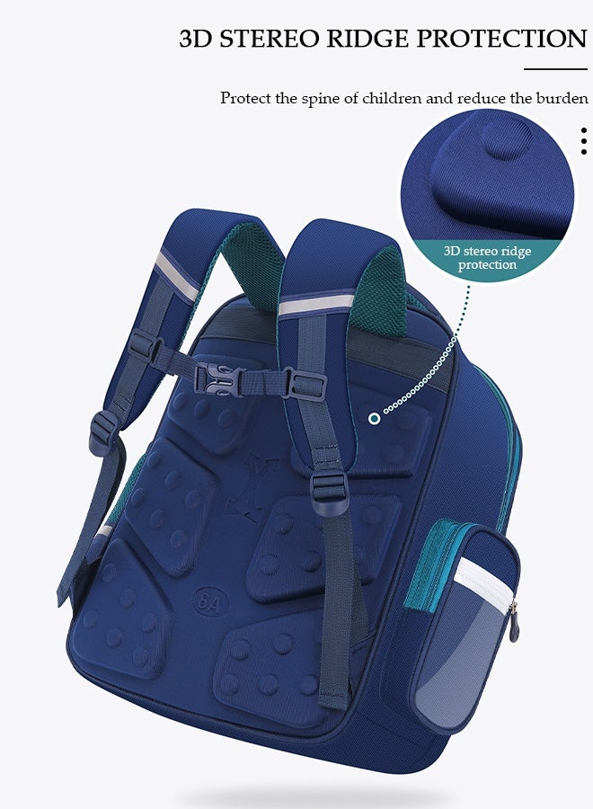 DUNISO حقيبة ظهر مدرسية للأطفال سعة كبيرة حقيبة مدرسية للأطفال الصغار مقاومة للماء وخفيفة الوزن للأطفال مع تصميم مريح، حقيبة كتب بأشرطة مبطنة قابلة للتعديل مع شريط عاكس خلفي للأطفال من الصفوف 1 إلى 6 - Image 4