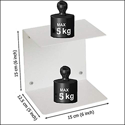 Go Hooked Go Hooked Heavy Duty Metal Wall Mounted Book Shelves for Study Room, Living Room and Bedrooms (Set of 3 Pcs) (White)  - Image 2