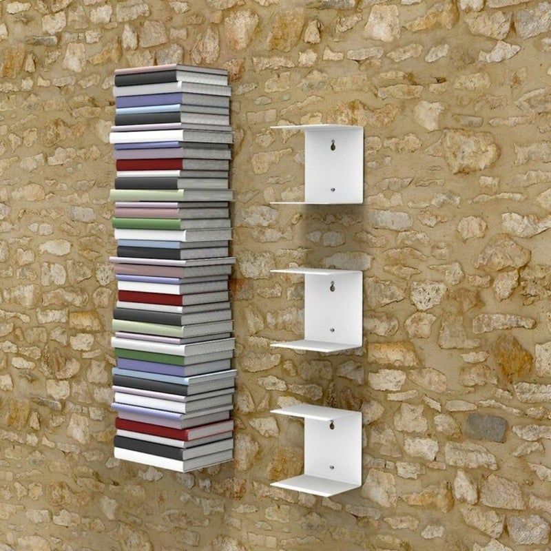Go Hooked Go Hooked Heavy Duty Metal Wall Mounted Book Shelves for Study Room, Living Room and Bedrooms (Set of 3 Pcs) (White)  - Image 1