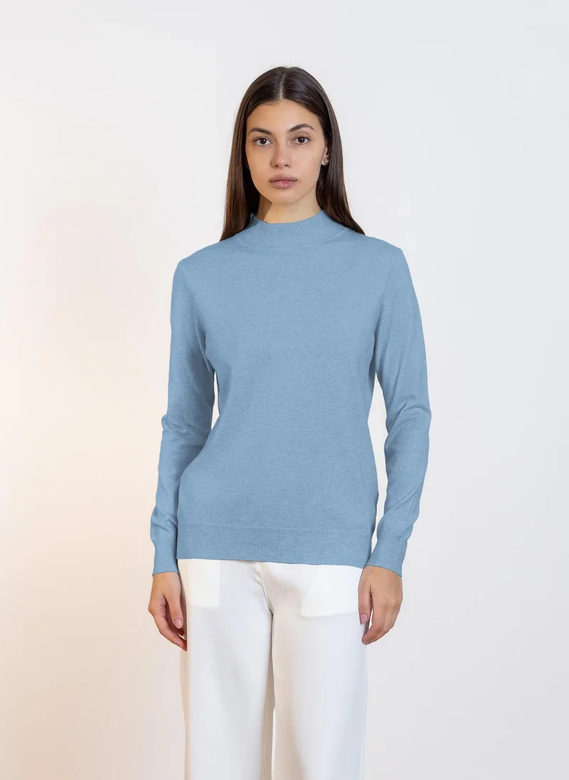 SHAPES HIGH NECK KNITTED TOP