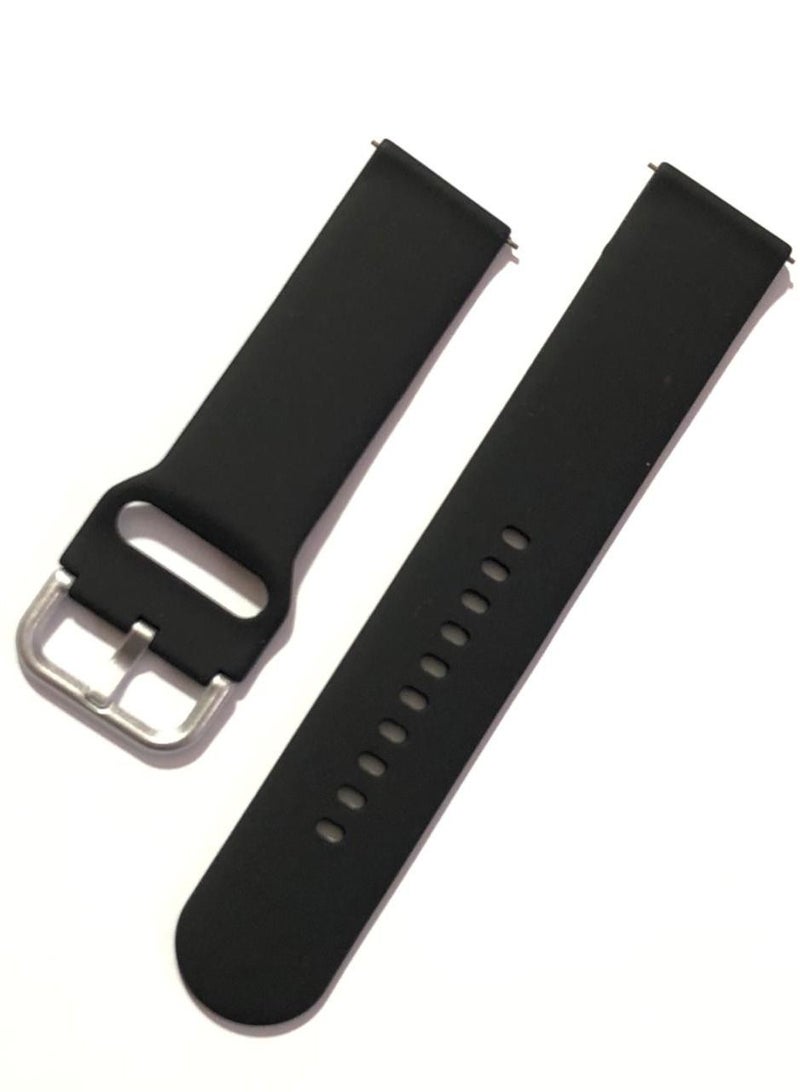 Silicone Replacement Strap 22mm For Samsung Galaxy Watch 3 45mm 46 Gear S3 And Huawei GT-2/2E/Pro 46mm - Black - Image 1