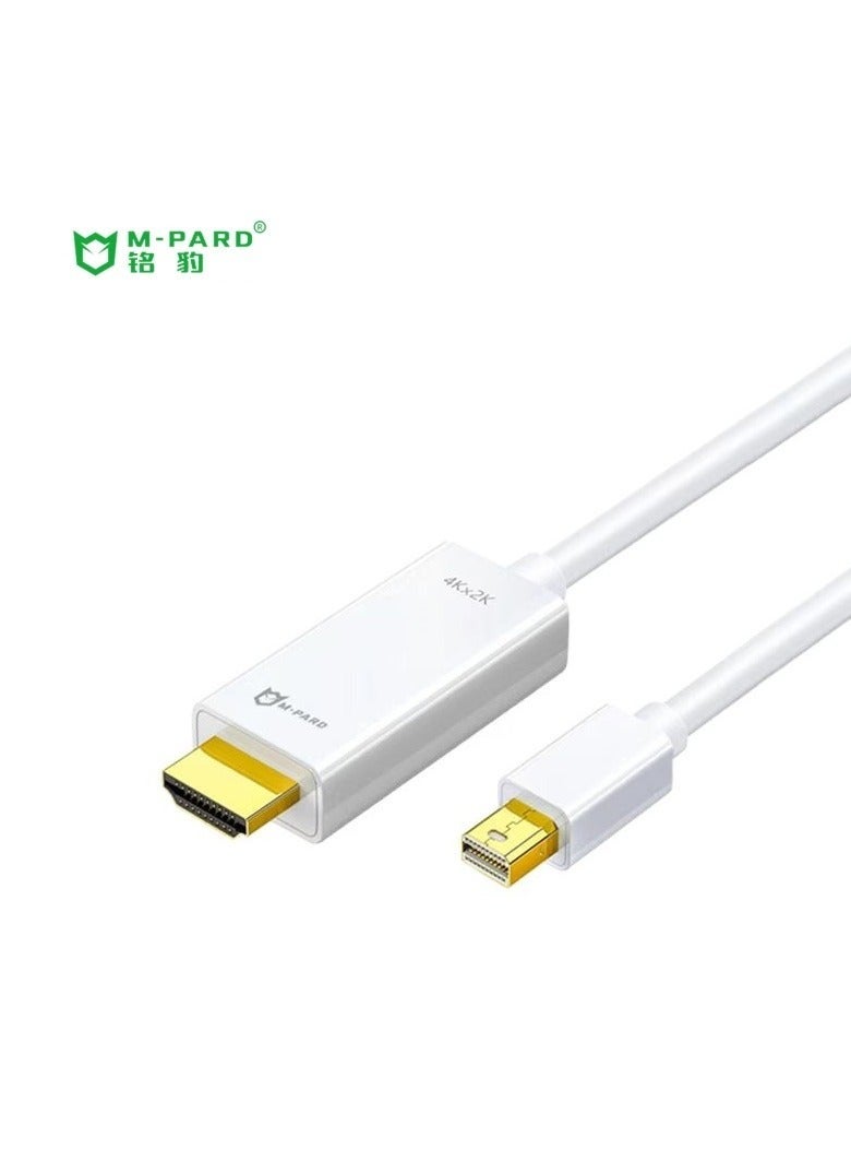 M-Pard MiniDP to HDMI 4K30Hz converter cable suitable for Apple Mac, Microsoft laptop connected to monitor projection white 1.8m - Image 1
