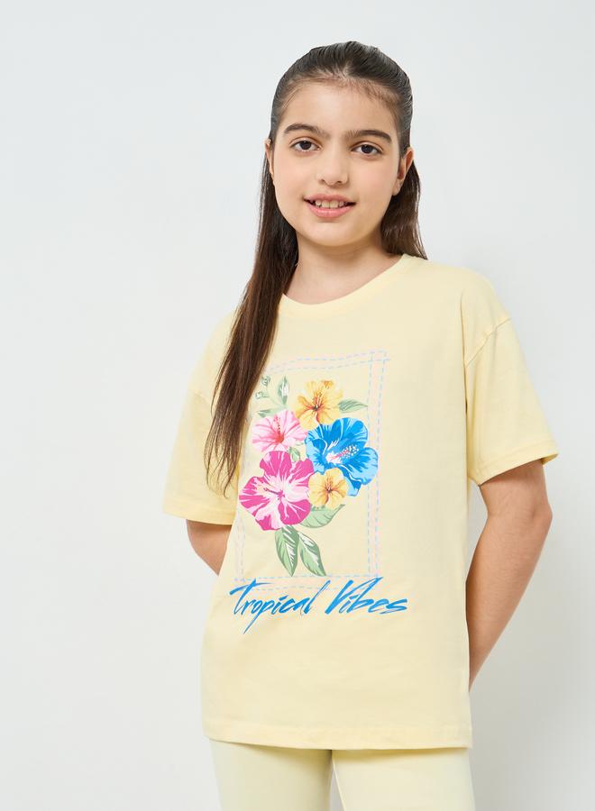 Styli Teen Girls Oversized T-Shirt And Cycling Shorts Set - Image 2