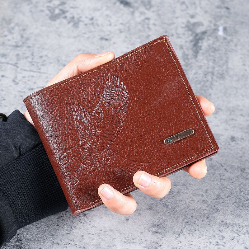Multifunctional Solid Color PU Leather Wallet, RFID Blocking Design Portable Daily Storage Purse for Cards Cash Coin Business Use - Image 1
