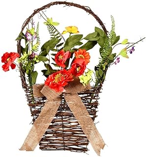 Vickerman Basket Everyday Floral, 20", Coral, Orange, and Green - Image 1