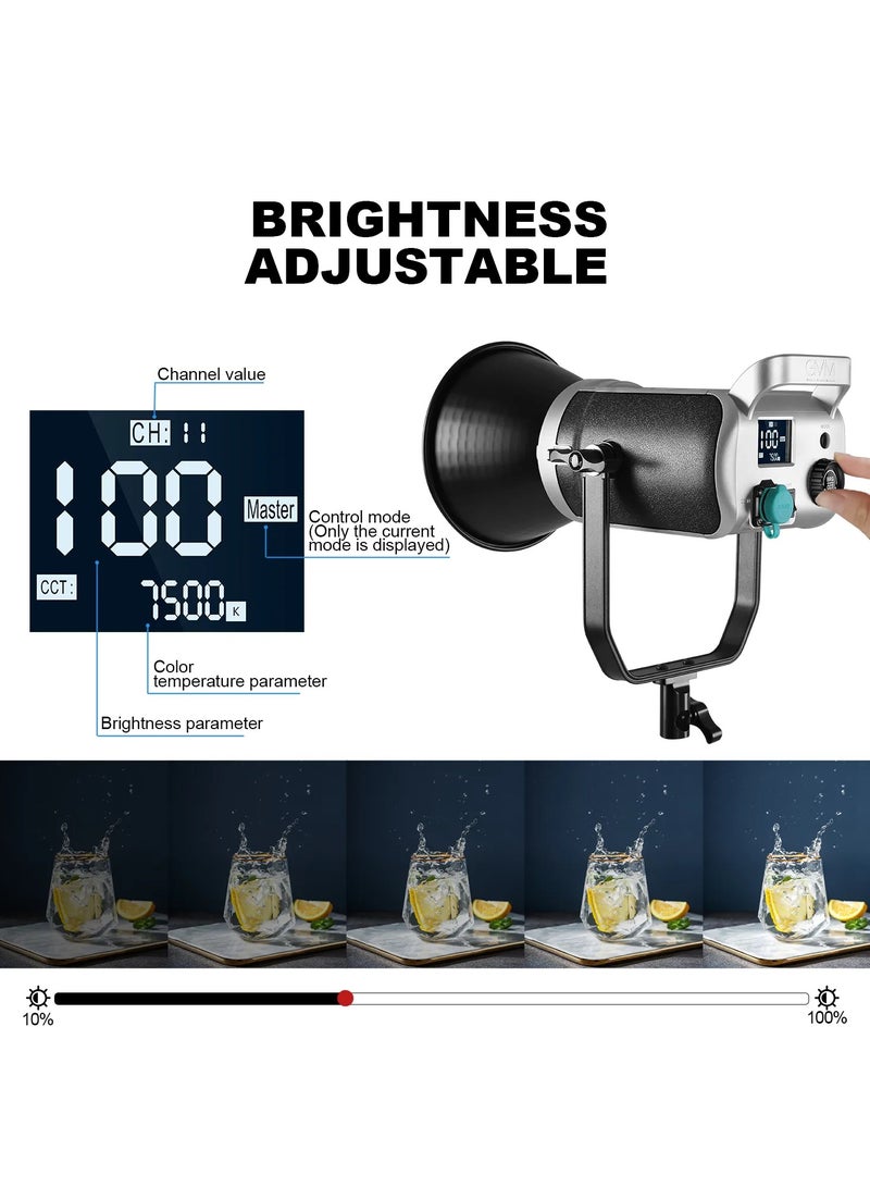 جي في أم جهاز إضاءة استوديو GVM SD300D LED بي-كلر – سبوت لايت 300 واط قابل للتعتيم COB، درجة حرارة لون 2700K–7500K مع حامل بوينز للتصوير والأفلام - Image 4