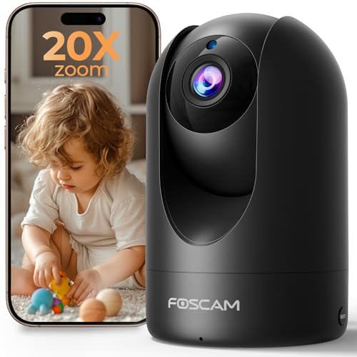 FOSCAM Home Security Camera R4S 4MP WiFi IP Camera,Wireless Baby Monitor with AI Human Detection Sound Detection 33ft Night Vision 2 Way Audio Camera Compatible with Alexa Black - Image 1