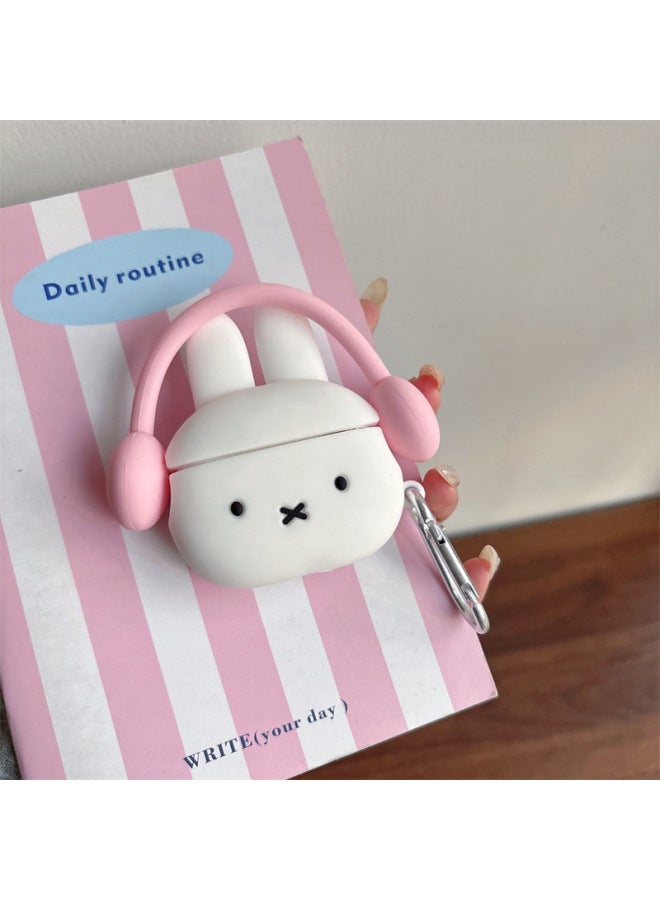 Suitable For Headphone Set Pro Niche AirPodsAirPodsPro Headphone Case Third Generation Ins Headphones-Color:[rabbit Shell Carabiner Wearing Headphones]-Applicable Models:[universal For Airpods 1/2 Generation]  - Image 5