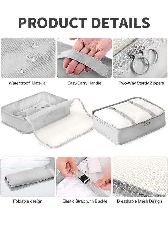 منظم السفر,8 جهاز كمبيوتر شخصي أمتعة منظم التعبئة المكعبات مجموعة للسفر حقيبة الأمتعة,السفر حقيبة أساسية للملابس الأحذية مستحضرات التجميل المراحيض - Image 4