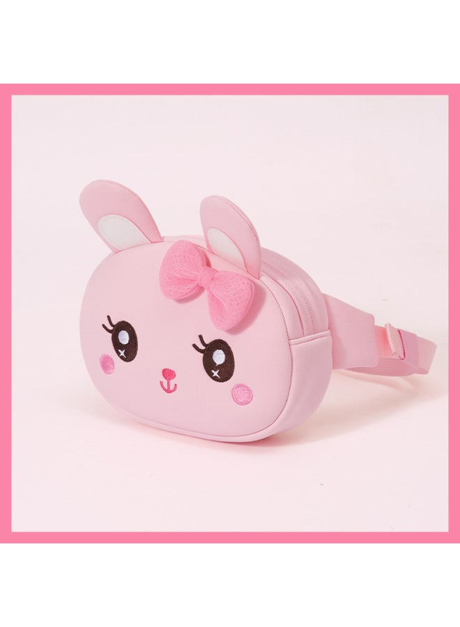 Children's Bag Baby Girl Boy's Chest Bag Satchel Outgoing Crossbody Bag Handsome Backpack Fashion Small Bag Trendy Boy-Color:Pink Bunny Chest Bag - Image 1