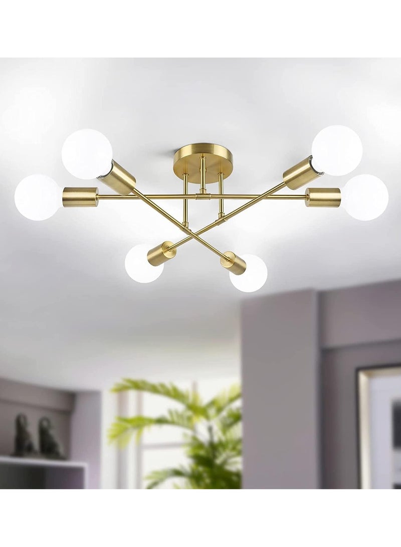SP SUPER POWER Modern Gold Sputnik Chandeliers,6-Light Ceiling Lights for Living Room,Dining Room,Bedroom,Kitchen Island - Image 1