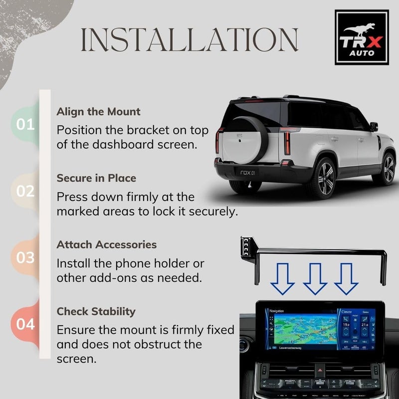 TRX AUTO Car Phone Holder For ROX 01 2024 2025 2026 | Multimedia Screen Fixed Bracket Car Phone Holder | Accessories Fit for ROX 01 With 15.7 inch Screen - Image 3