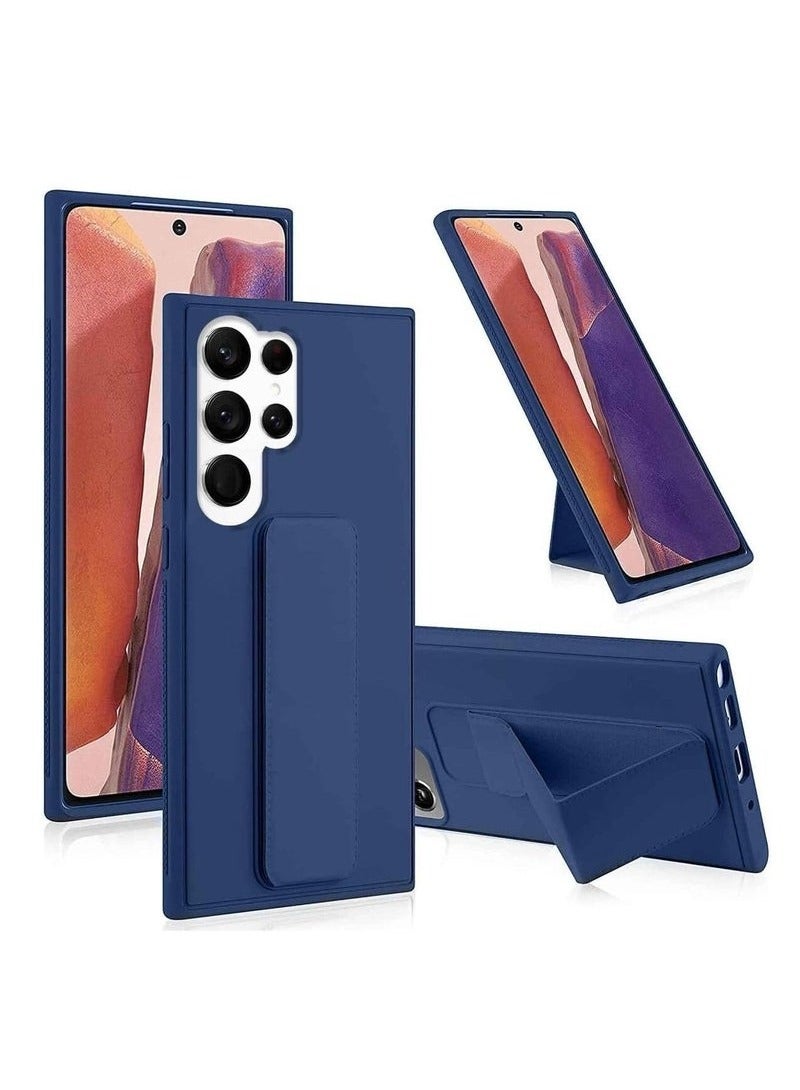 DUSALA Samsung Galaxy S25 Ultra Case Cover Back Stand Cover Magnetic Holder Silicone Horizontal & Vertical Kickstand Cover Wrist Strap Full protection Anti Fingerprint Case For Samsung Galaxy S25 Ultra - Image 1